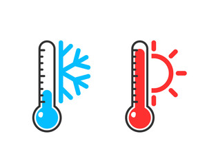 Hot and Cold Themperature icon. Clipart image isolated on white background - 596480084