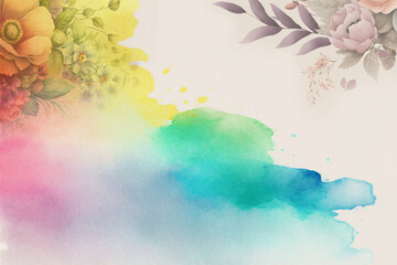 watercolor drawing Abstract flower splash background for art flower and botanical leaves, Organic shapes, Watercolor. Vector background for banner, poster, Web and packaging.