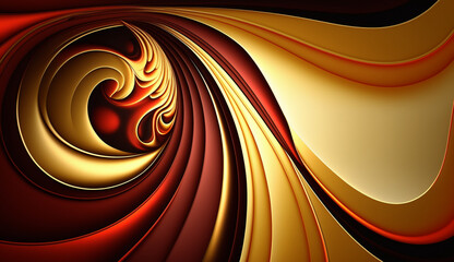 retro groovy psychedelic background in red gold and orange colors. generative ai