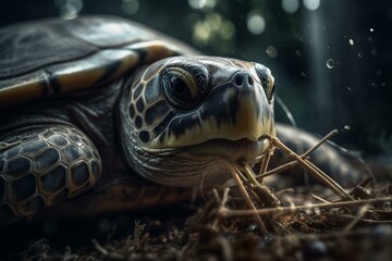 Fototapeta na wymiar Join the effort to protect turtles by saying no to straws. Generative AI