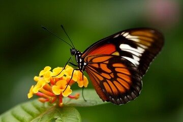 orange butterfly on flower