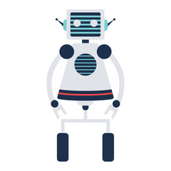 Isolated cute colored robot character Vector