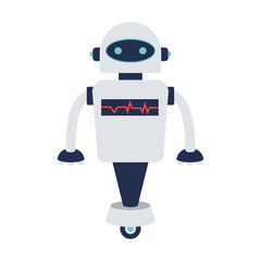 Isolated cute colored robot character Vector