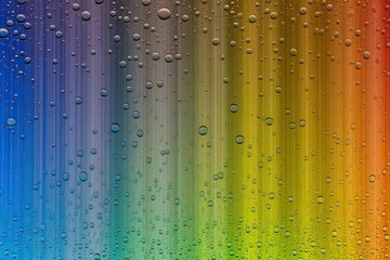 rainbow-colored background with water droplets. Generative AI