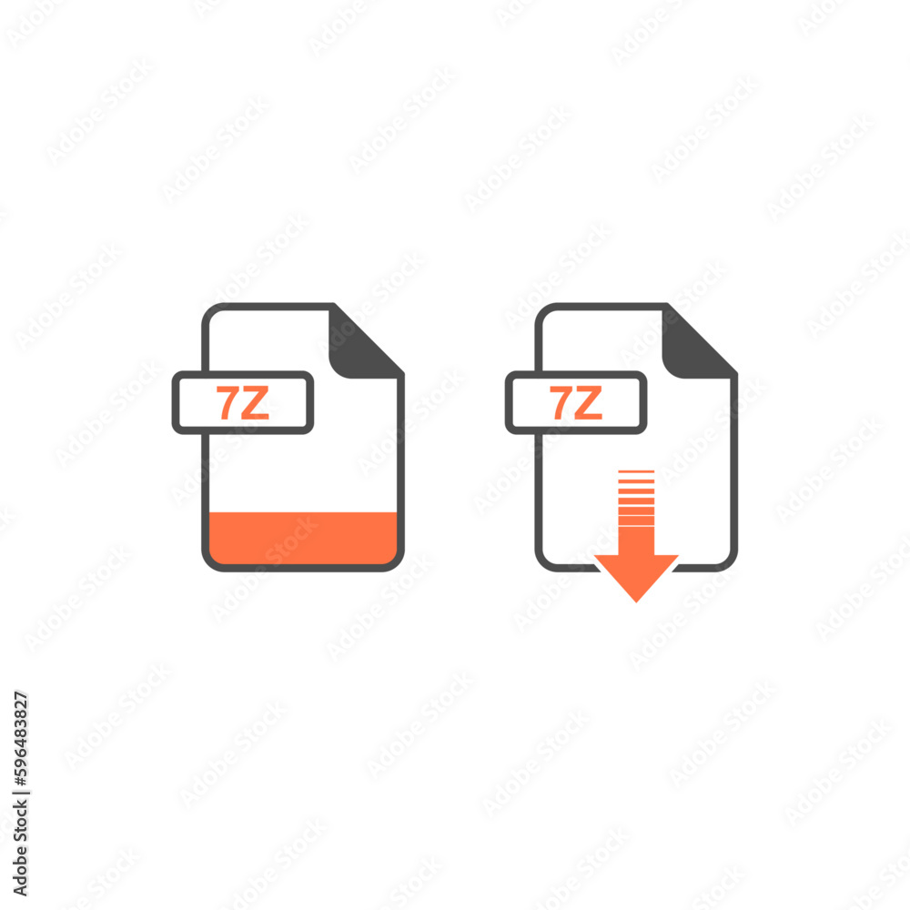Poster 7z format download icon. format extension icon vector design. for web and graphics design.