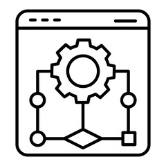 Web Algorithm Thin Line Icon