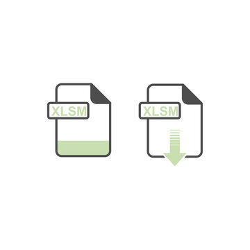 XLSM Format Download Icon - Format Extension File Icon Vector Illustration For Web and Graphics Design.