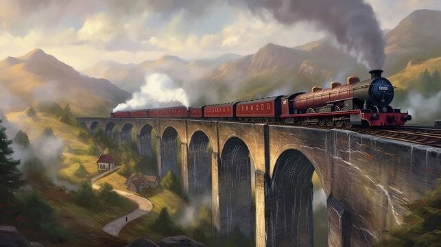 Powered by a combination of traditional steam technology and magical propulsion systems, this train locomotive possesses the ability to traverse both mundane and magical terrains with ease. Its powerf