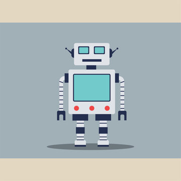 Isolated cute colored robot character Vector