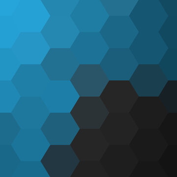 Geometric image. Abstract vector background. Colored background. Blue and black Hexagons. eps 10