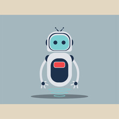 Isolated cute colored robot character Vector