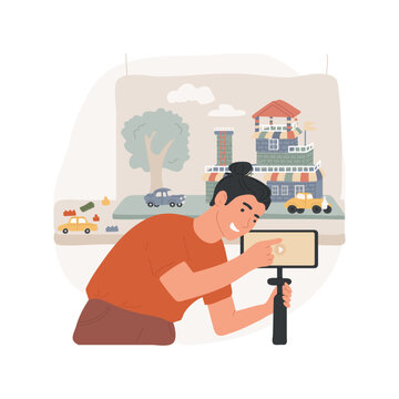 Animation isolated cartoon vector illustration. Stop motion animation production process, filming with smartphone, teenagers hobby, boy learning new skills, making cartoon vector cartoon.