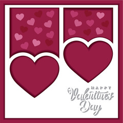 Pair of colored banners with heart shapes Valentine day Vector