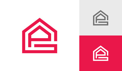 Letter PG with house initial monogram logo design