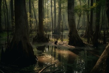 swampy forest. Generative AI