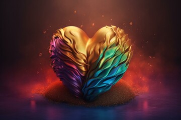 An illustration of a diverse heart symbolizing LGBTQ+ inclusion. Generative AI