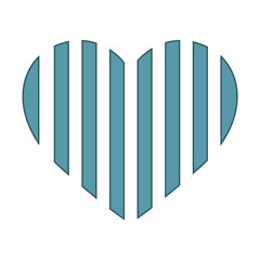 Isolated striped heart shape icon Vector