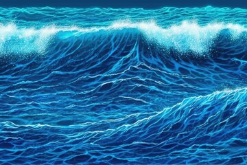 Fototapeta premium powerful wave crashing in the ocean. Generative AI