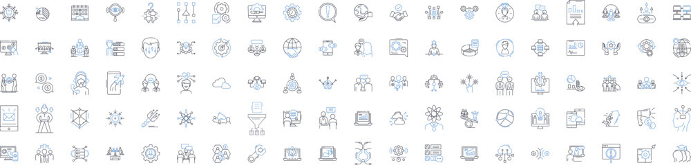 Assistance line icons collection. Support, Help, Aid, Guidance, Care, Relief, Comfort vector and linear illustration. Assistance,Backup,Empowerment outline signs set Generative AI