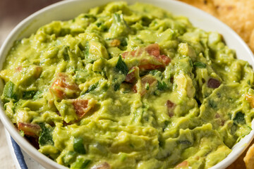 Homemade Avocado Guacamole and Tortilla Chips