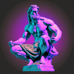 a Greek mythology god statue of a man in a colorful style Created with generative AI tools
