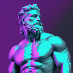 a Greek mythology god statue of a man in a colorful style Created with generative AI tools