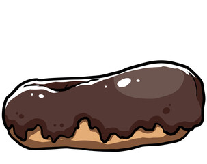 Illustration of a simple and realistic eclair