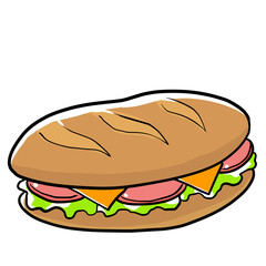 Simple and realistic sandwich illustration