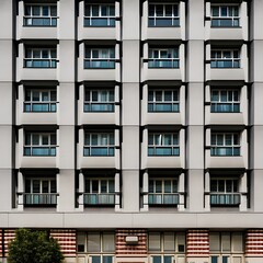 Fototapeta premium 19 A Art Deco-style apartment building with sleek, streamlined details and geometric shapes4, Generative AI