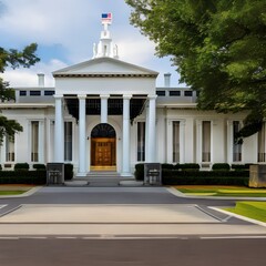 Obraz premium 14 A Greek Revival-style government building with a grand entrance and pediment2, Generative AI