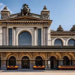 Fototapeta premium 10 A Beaux-Arts-style train station with a grand entrance and ornate details5, Generative AI