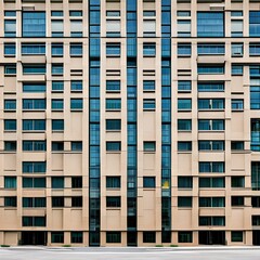 Fototapeta premium 9 A Brutalist-style university building with an imposing, fortress-like appearance5, Generative AI
