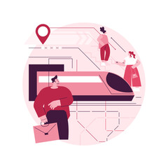 Underground transport abstract concept vector illustration. Underground freight, urban public transport systems, subway train station, passengers waiting speed train, platform abstract metaphor.