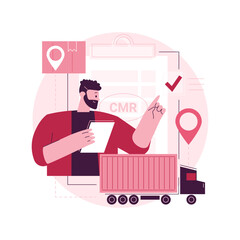 Road transport documents abstract concept vector illustration. CMR transport document, international transportation regulation, bill of lading, air waybill, business logistics abstract metaphor.