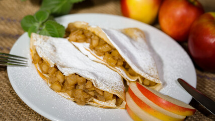 apple pancakes  on a plate
