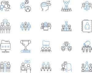 Initiative action line icons collection. Proactivity, Enthusiasm, Willingness, Ambition, Resourcefulness, Drive, Courage vector and linear illustration. Ingenuity,Motivation,Innovation Generative AI