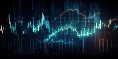 stock market chart lines financial graph on technology background Generative AI