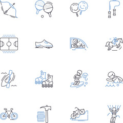 Ensemble line icons collection. Group, Collective, Team, Band, Choir, Orchestra, Company vector and linear illustration. Squad,Gang,Clique outline signs set Generative AI