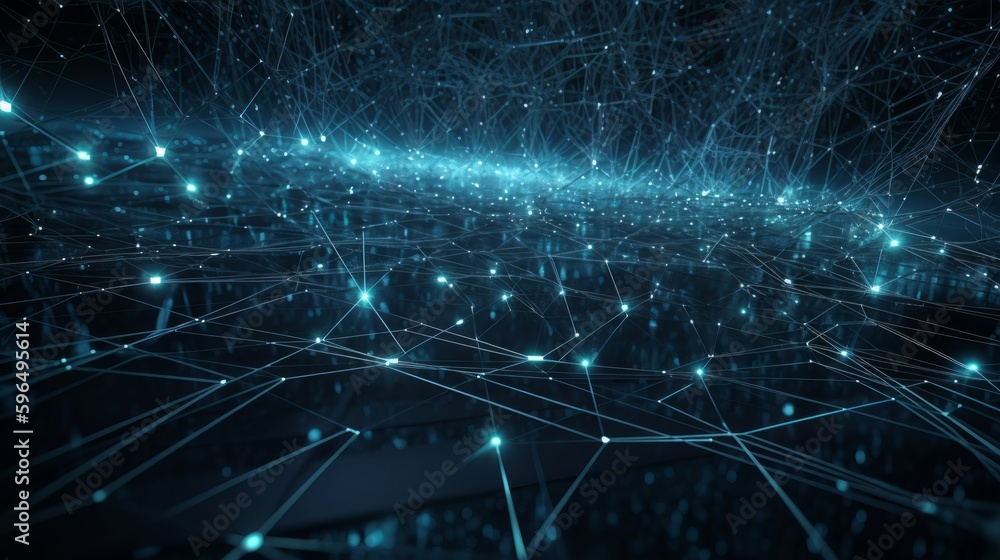 Poster A Network Grid Fusion background. Generative ai