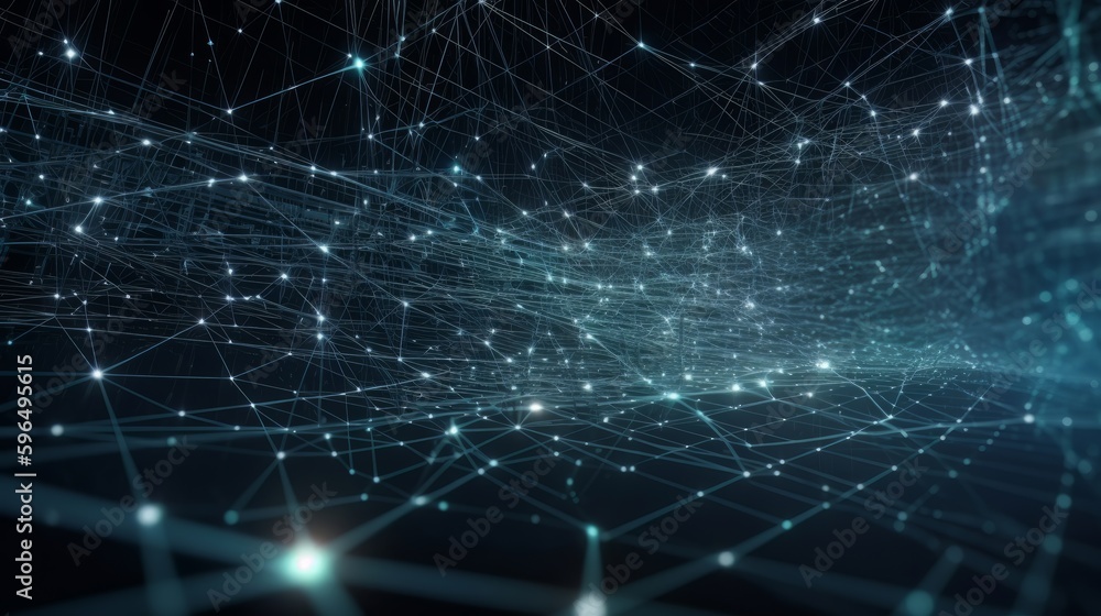 Poster A Network Grid Fusion background. Generative ai