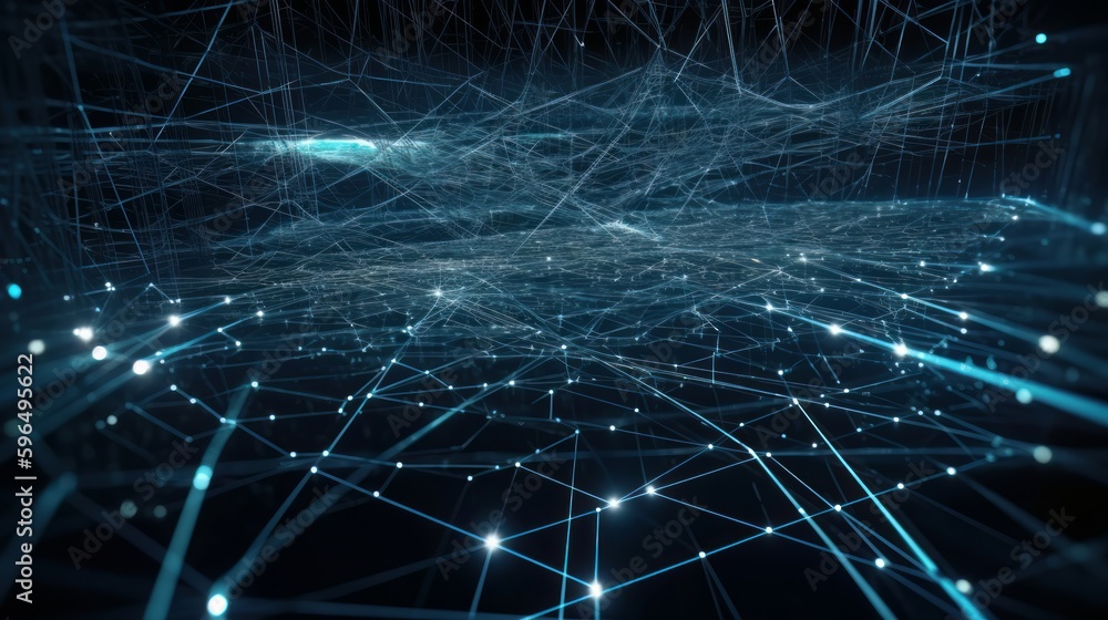 Poster A Network Grid Fusion background. Generative ai