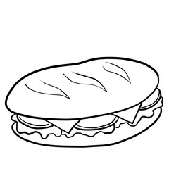 Simple and realistic sandwich line drawing
