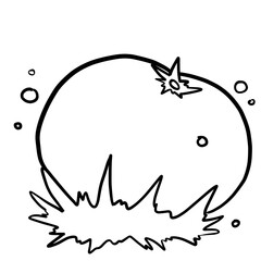 Simple and realistic crushed tomato line drawing