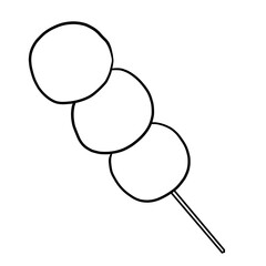 Simple and realistic dumpling line drawing