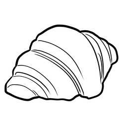 Simple and realistic croissant line drawing