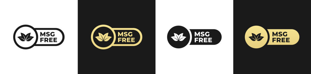 MSG Free Label or MSG Free Icon Vector Isolated in Flat Style. Best MSG Free Label for packaging design element. MSG Free icon vector for product packaging design element.