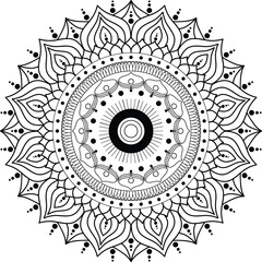 Circular pattern in the form of a mandala. Henna tattoo mandala. Mehndi style. ,Vector mandala relaxation patterns unique design with nature style, Mandala template for page decoration cards.