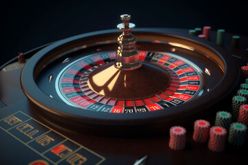 casino slot machine roulette dice set card chips illustration Generative AI