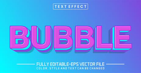 Bubble text editable style effect