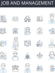 Job and management line icons collection. Logistics, Distribution, Procurement, Transportation, Inventory, Warehousing, Sourcing vector and linear illustration. Generative AI